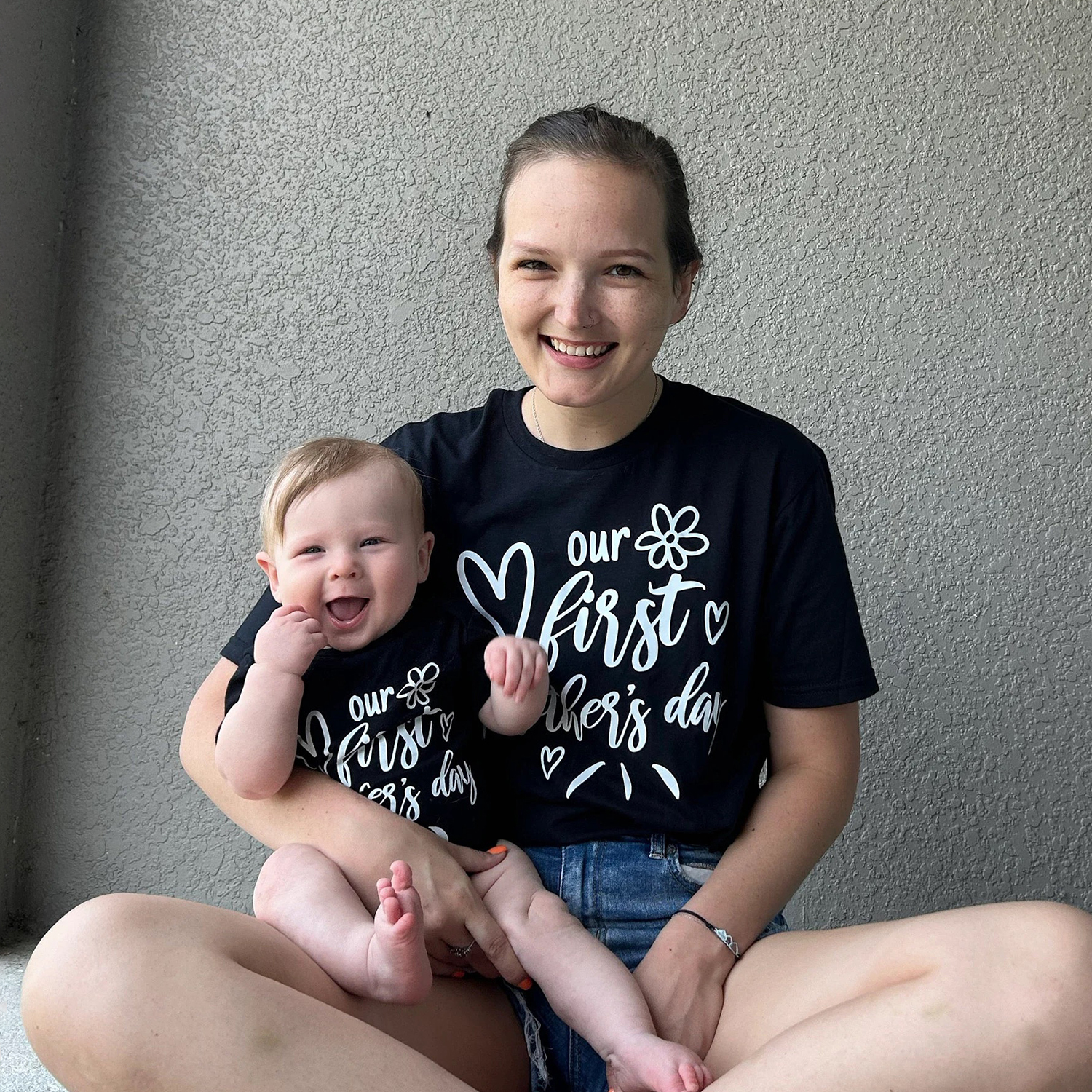 Personalized First Mother's Day Mommy and Baby Outfit | CWFamily45