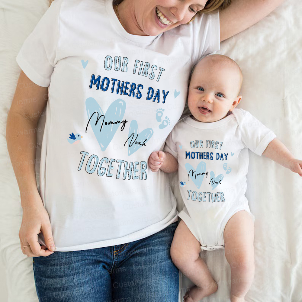 Personalized First Mother's Day Mommy and Baby Outfit | CWFamily47