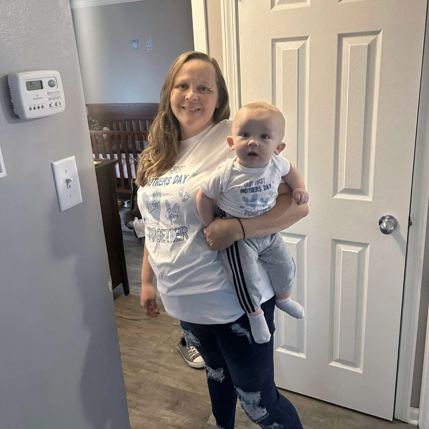 Personalized First Mother's Day Mommy and Baby Outfit | CWFamily47