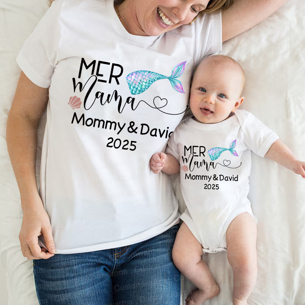 Personalized First Mother's Day Mommy and Baby Outfit | CWFamily52