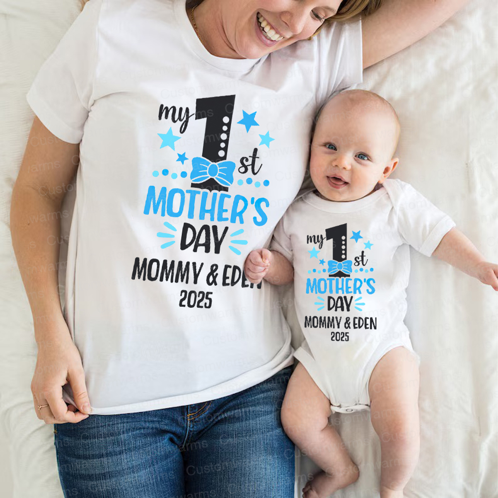 Personalized First Mother's Day Mommy and Baby Outfit | CWFamily53