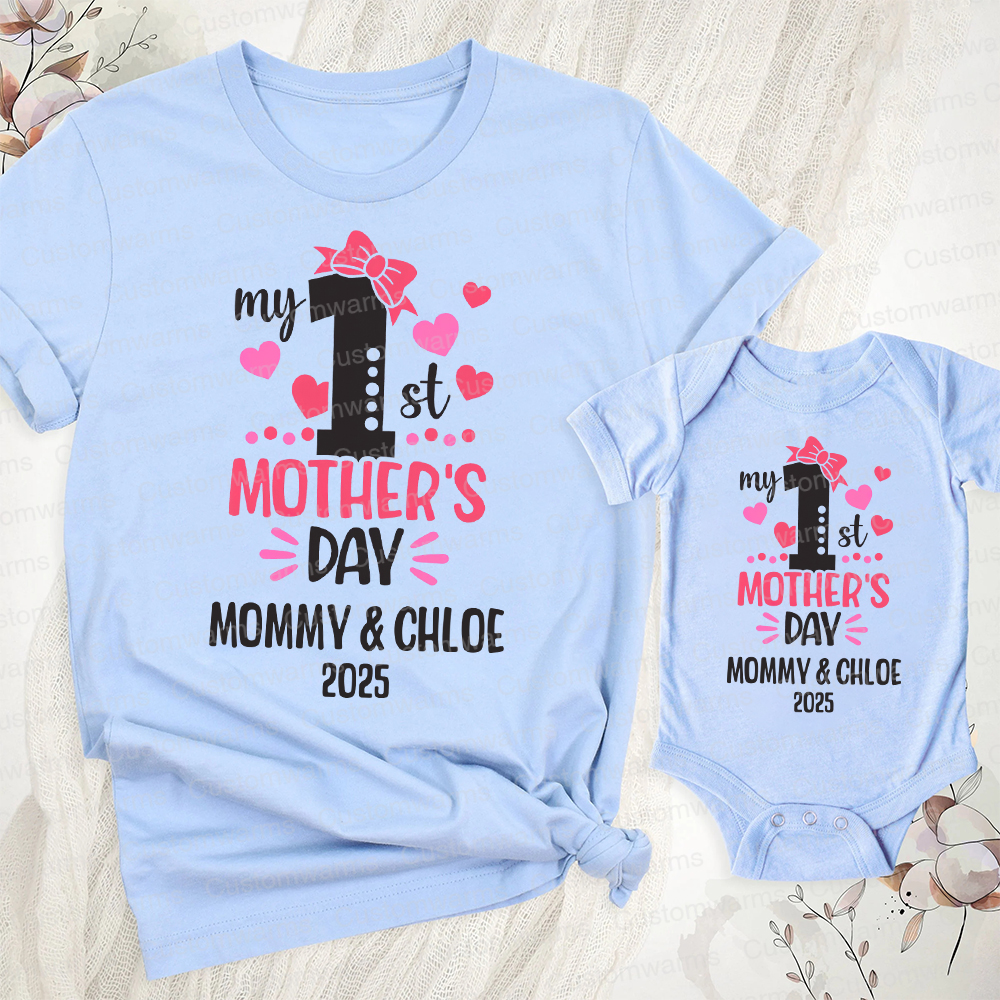 Personalized First Mother's Day Mommy and Baby Outfit | CWFamily53