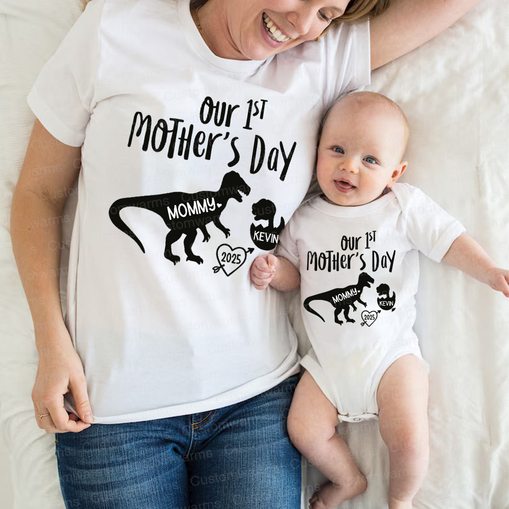 Personalized First Mother's Day Mommy and Baby Outfit | CWFamily55
