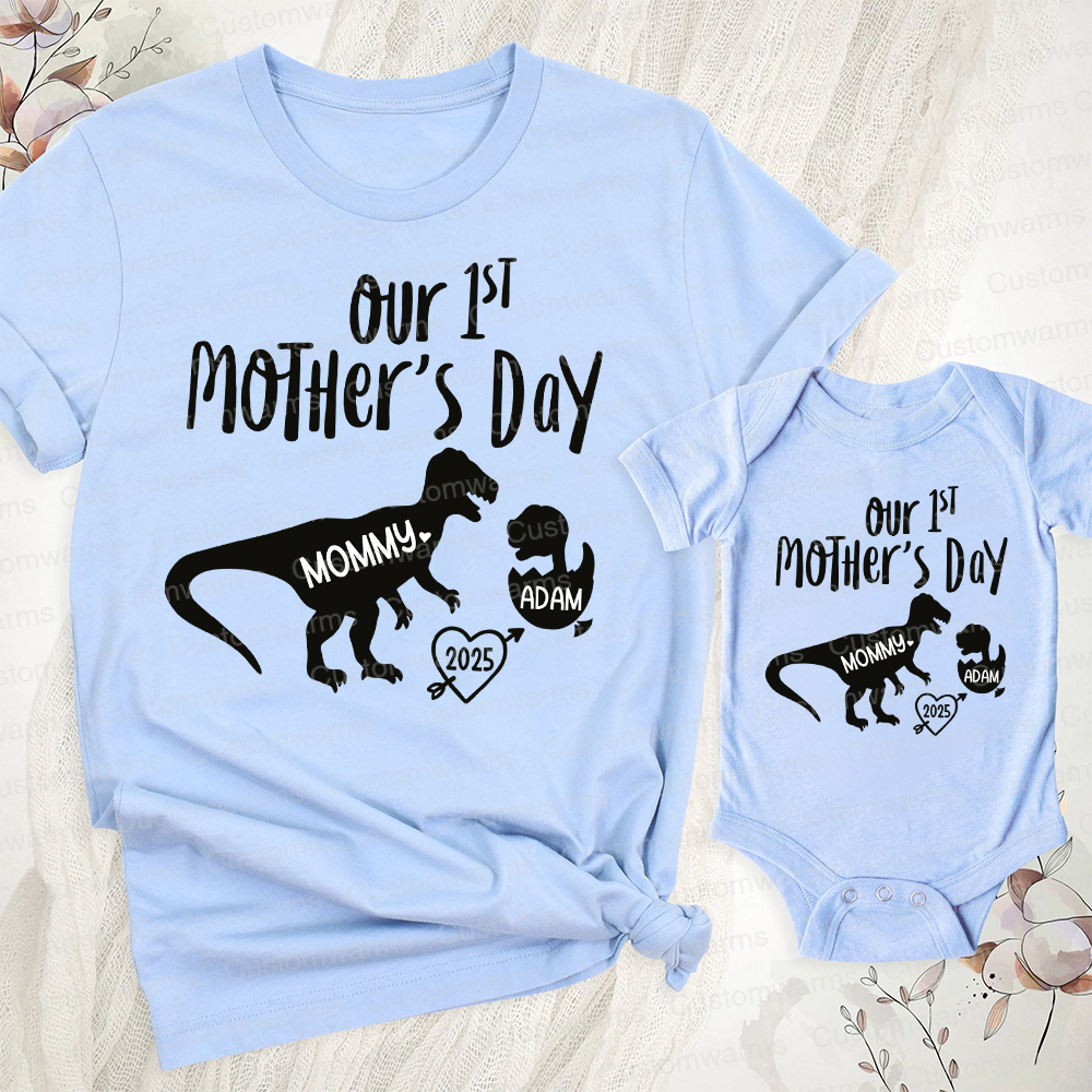 Personalized First Mother's Day Mommy and Baby Outfit | CWFamily55
