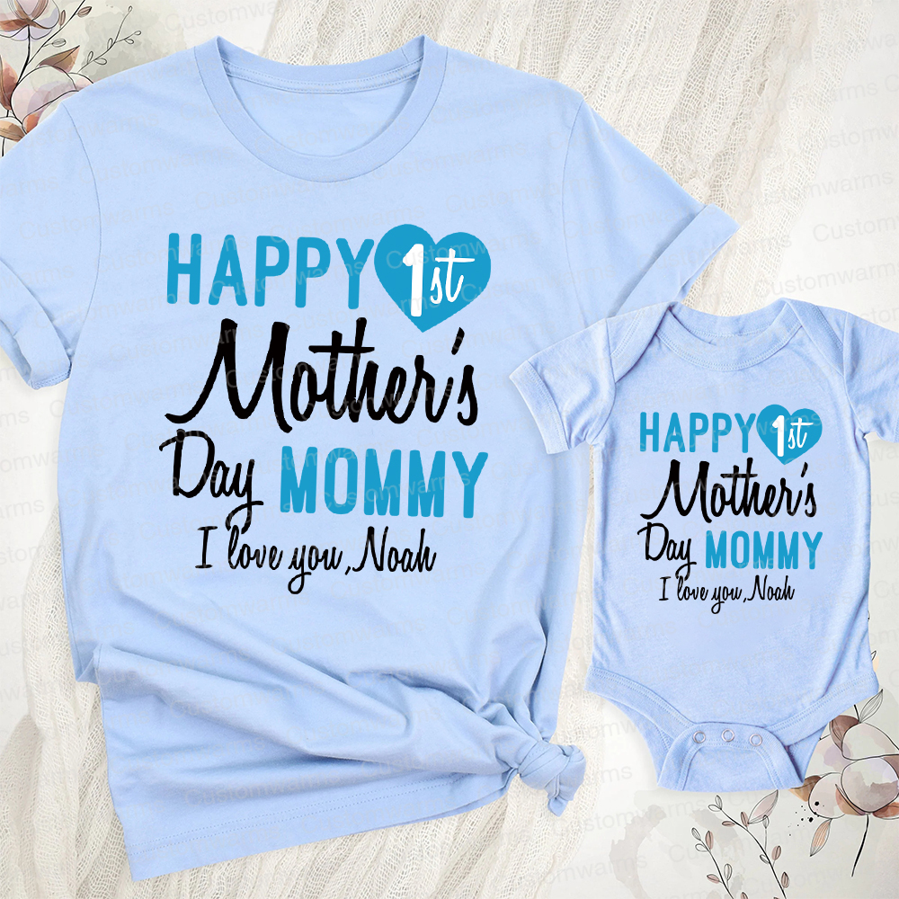 Personalized First Mother's Day Mommy and Baby Outfit | CWFamily56