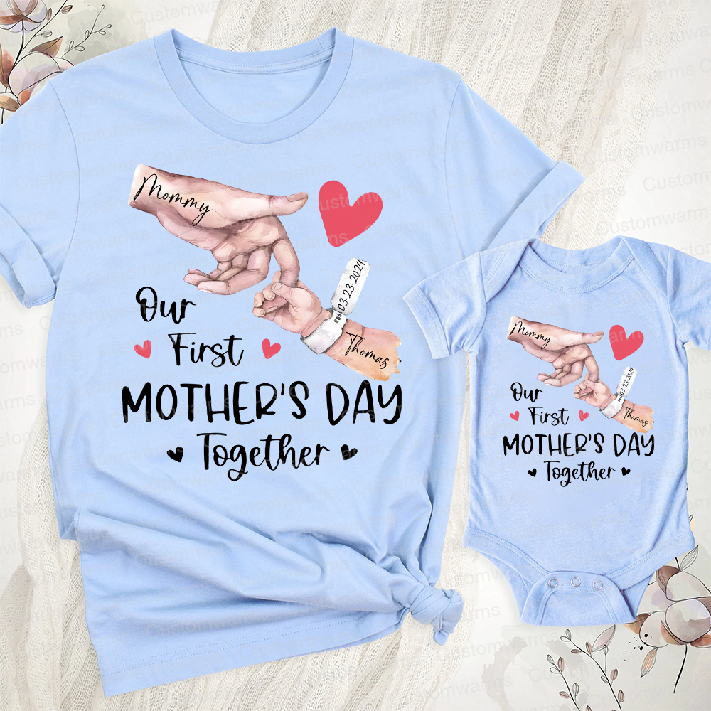 Personalized First Mother's Day Mommy and Baby Outfit | CWFamily57