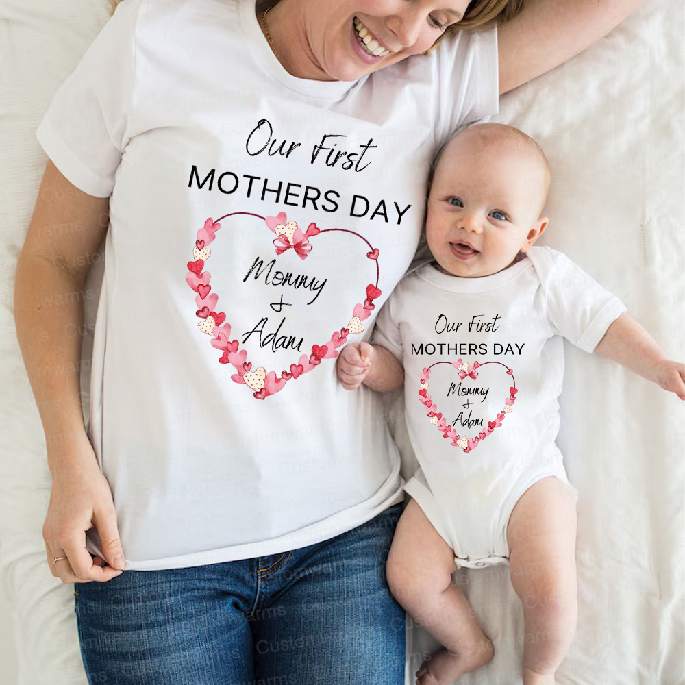 Personalized First Mother's Day Mommy and Baby Outfit | CWFamily59