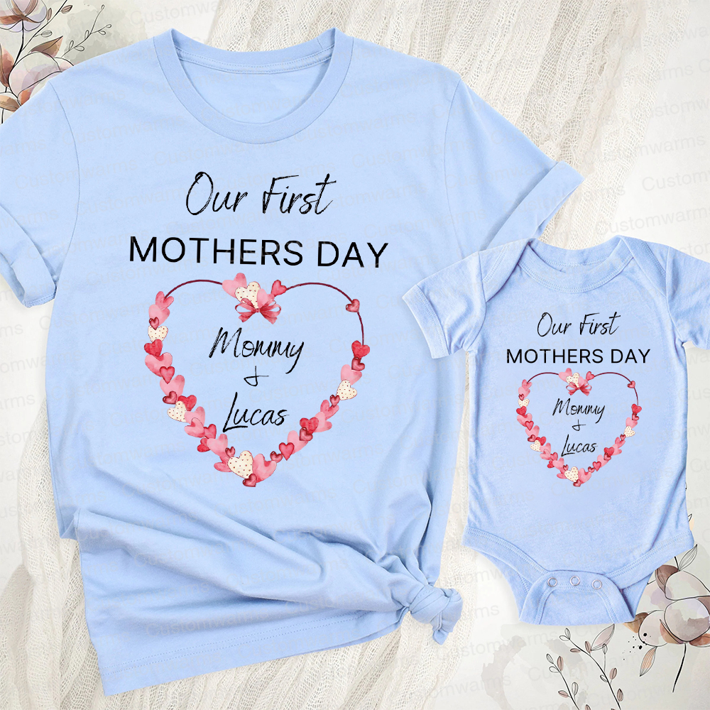 Personalized First Mother's Day Mommy and Baby Outfit | CWFamily59