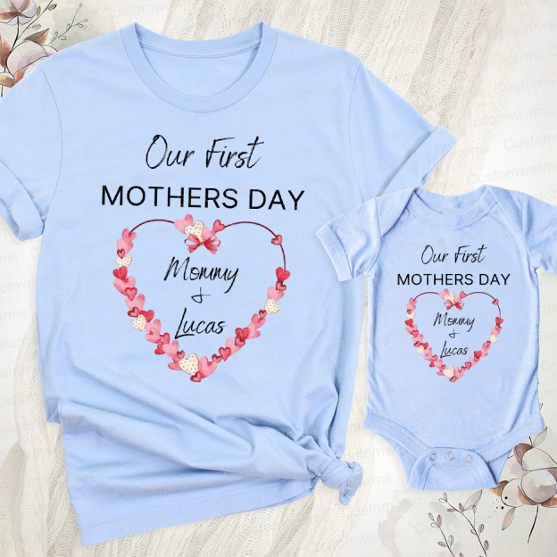 Personalized First Mother's Day Mommy and Baby Outfit | CWFamily59