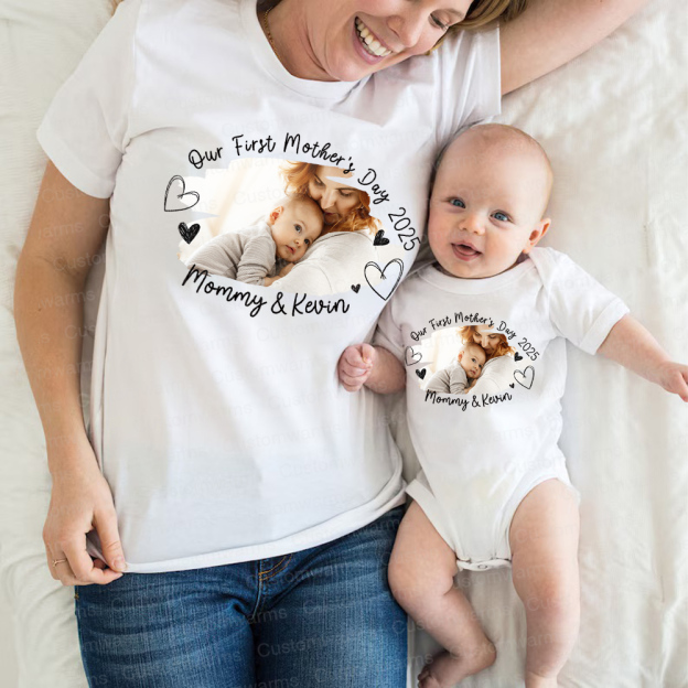 Personalized First Mother's Day Mommy and Baby Outfit | CWFamily60