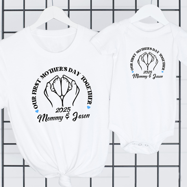 Personalized First Mother's Day Mommy and Baby Outfit | CWFamily63