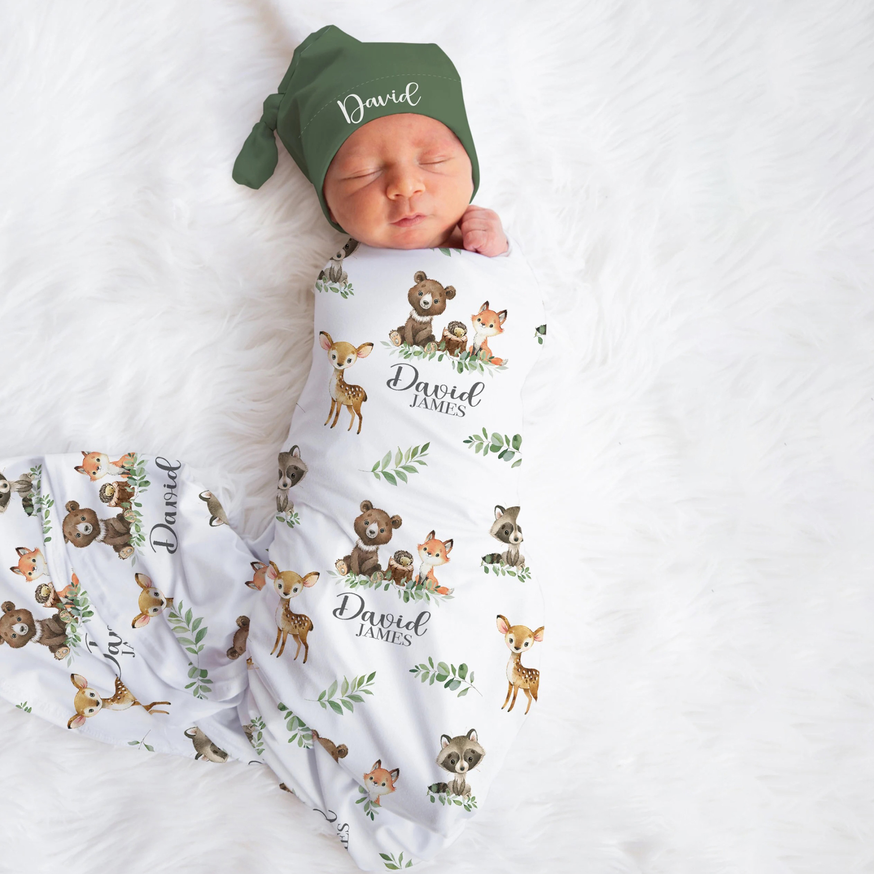 Personalized Baby Swaddle Blanket Set | BBBlanket15