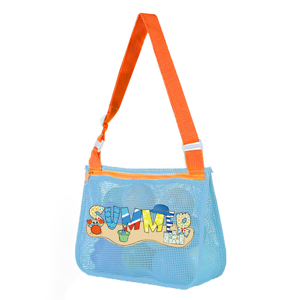 Personalized Seashell Zipper Mesh Beach Bag | CWBeach189