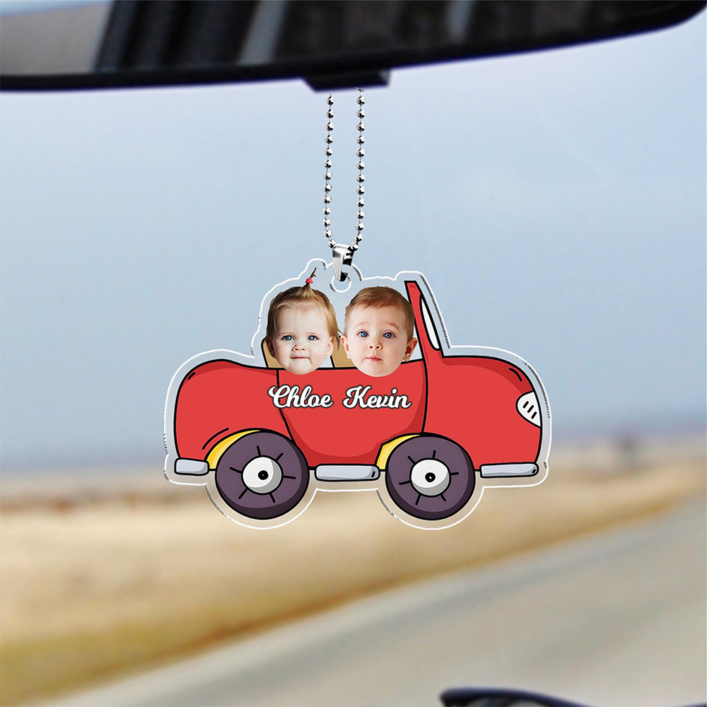 Personalized Kid Photos Car Hanger Fathers Day Gift | CWToy125