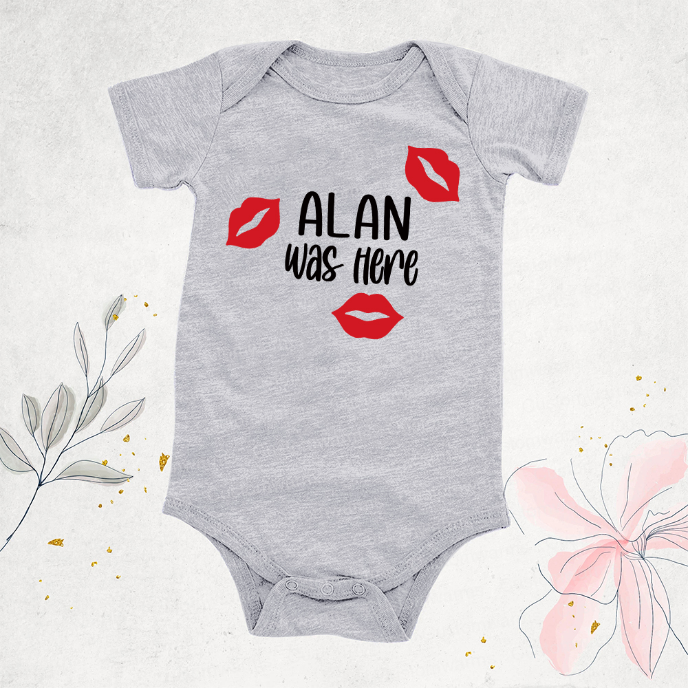 Personalized Baby I Was Here Kisses Romper | CWBaby215