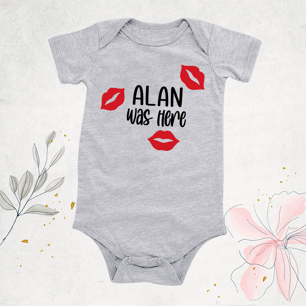 Personalized Baby I Was Here Kisses Romper | CWBaby215