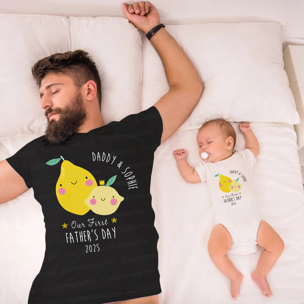 Personalized First Father's Day Daddy and Baby Outfit | CWFamily69