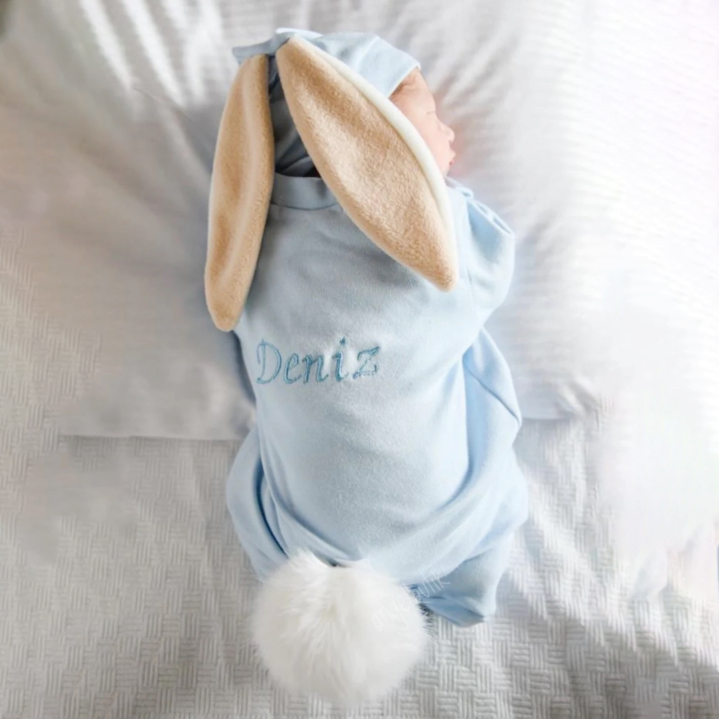 Personalized Embroidery Baby Rabbit Ears Romper | CWbaby85