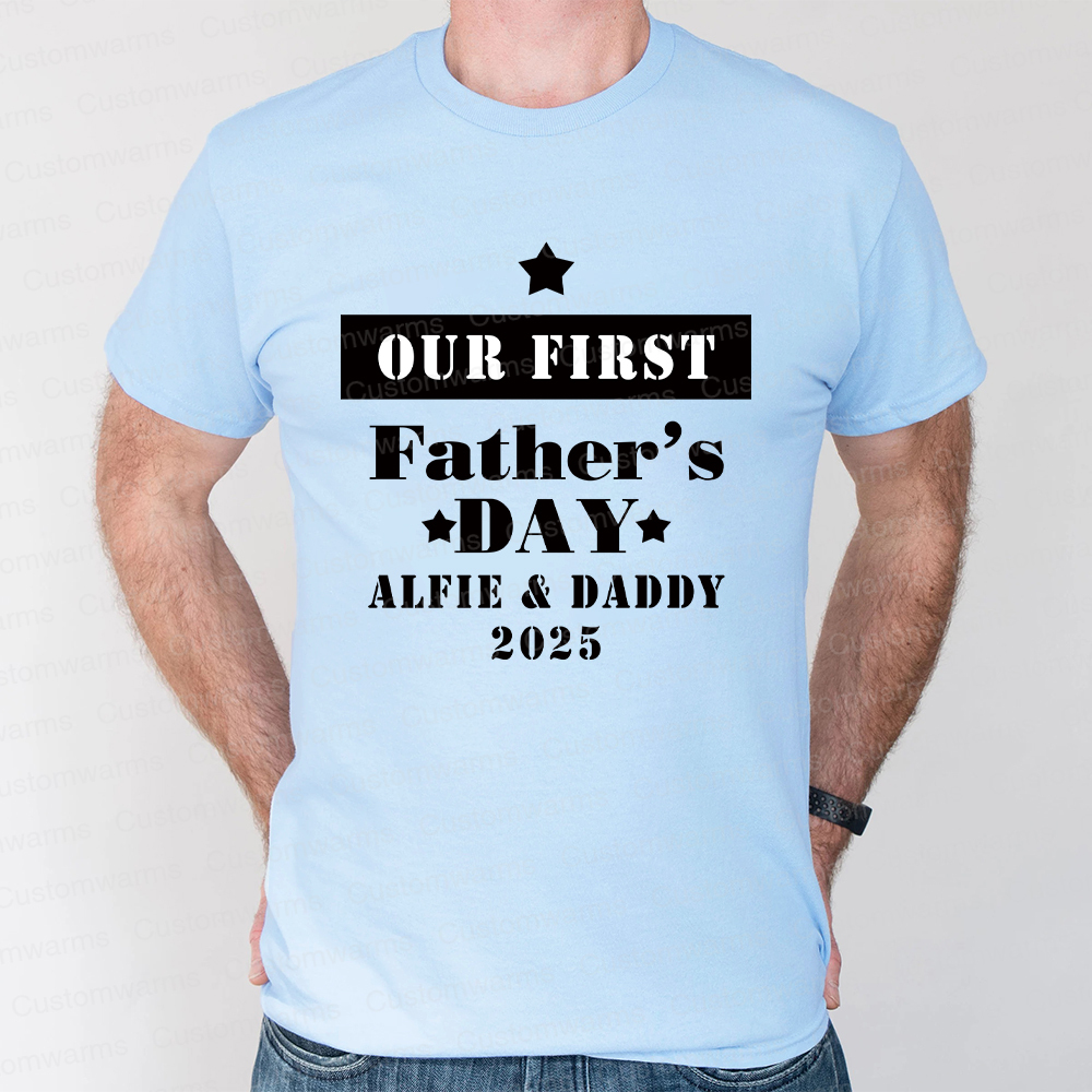 Personalized First Father's Day Daddy and Baby Outfit | CWFamily73