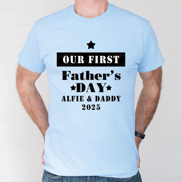 Personalized First Father's Day Daddy and Baby Outfit | CWFamily73