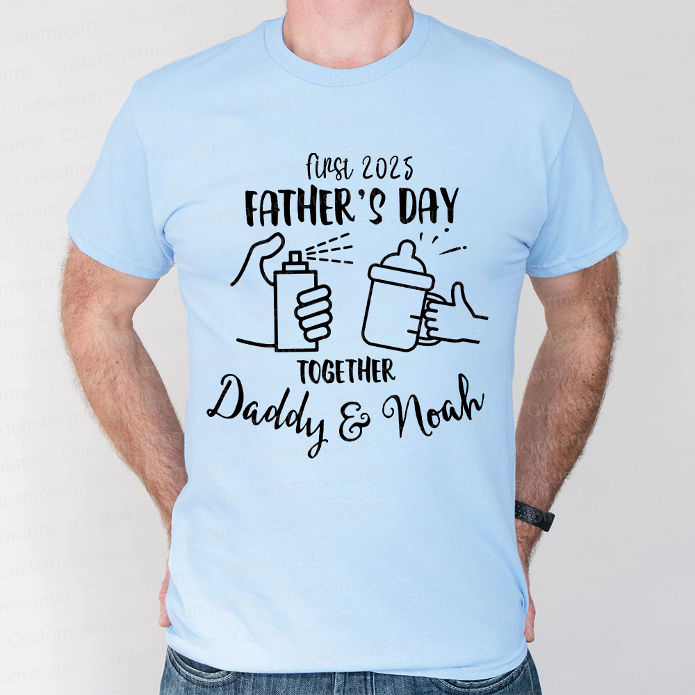 Personalized First Father's Day Daddy and Baby Outfit | CWFamily68