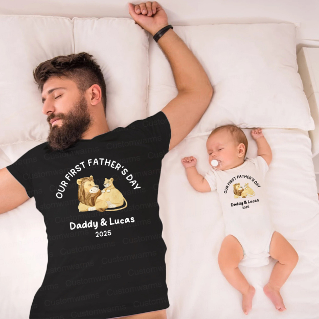 Personalized First Father's Day Daddy and Baby Outfit | CWFamily77