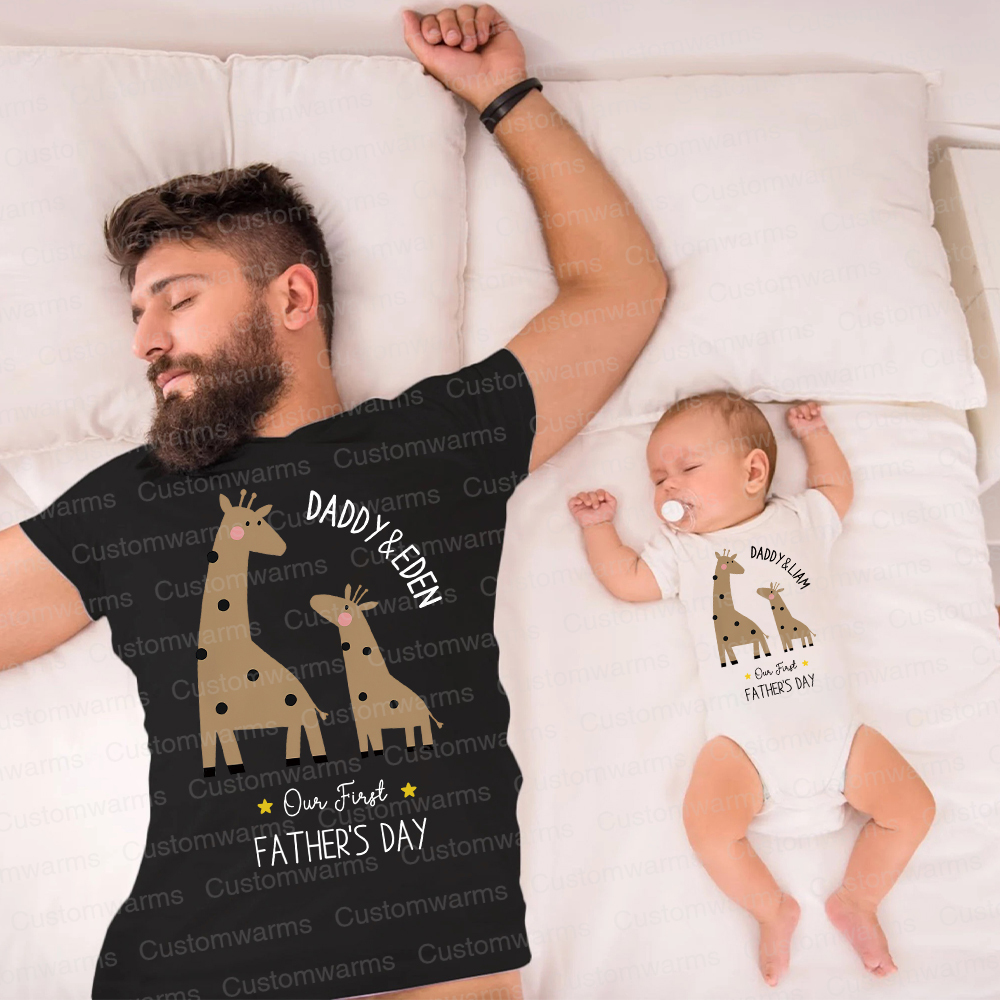 Personalized First Father's Day Daddy and Baby Outfit | CWFamily79