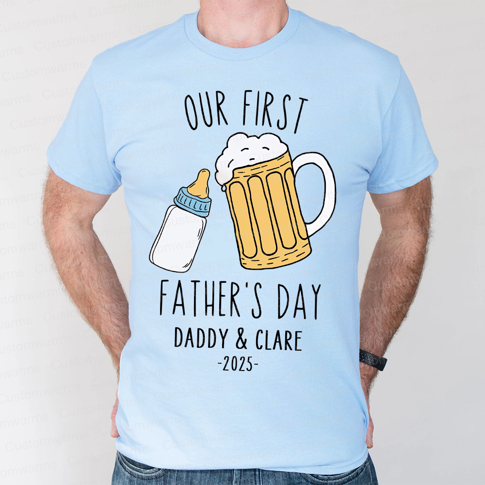 Personalized First Father's Day Daddy and Baby Outfit | CWFamily88