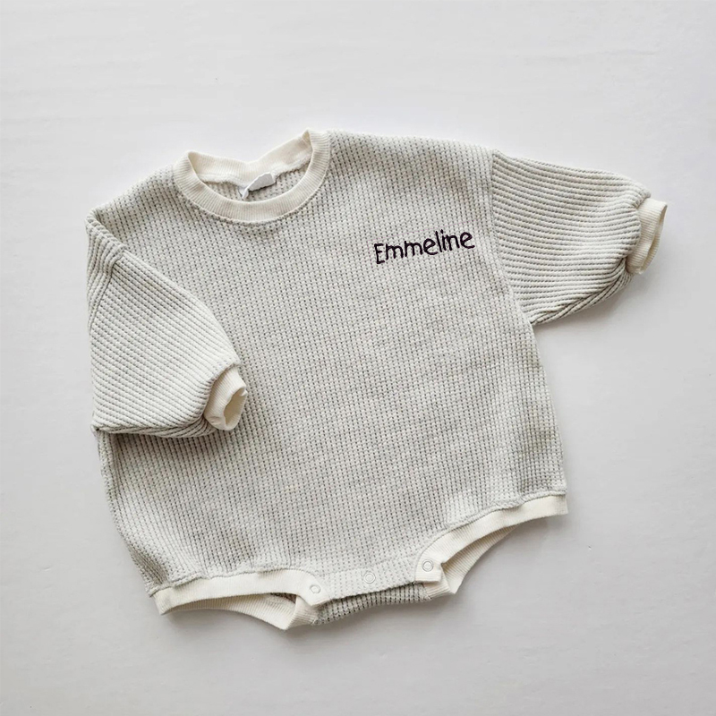 Personalized Embroidery Kids Cozy Color Sweatshirt Romper | inRomper15