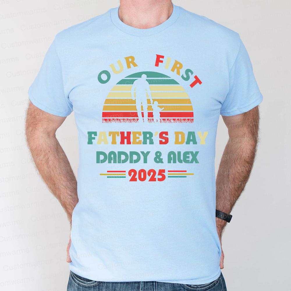 Personalized First Father's Day Daddy and Baby Outfit | CWFamily95