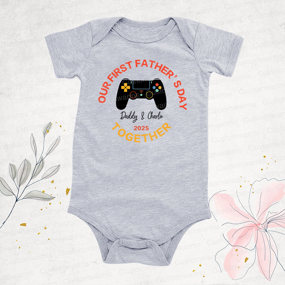 Personalized First Father's Day Daddy and Baby Outfit | CWFamily96