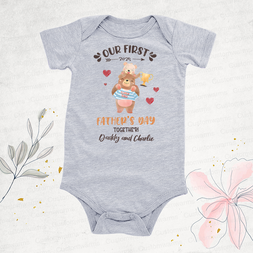Personalized First Father's Day Daddy and Baby Outfit | CWFamily98