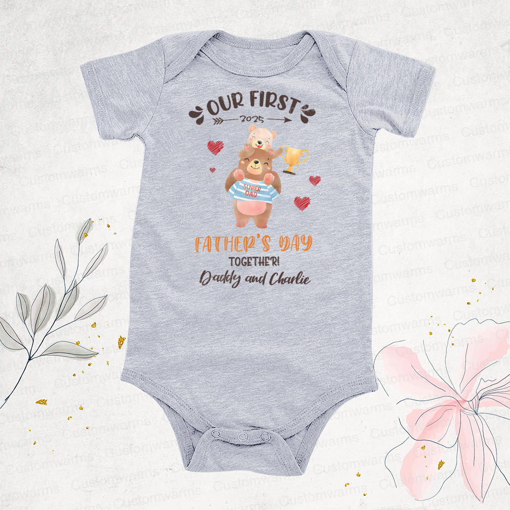 Personalized First Father's Day Daddy and Baby Outfit | CWFamily98