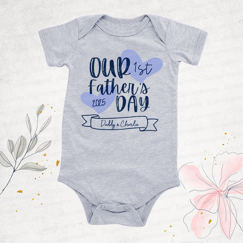 Personalized First Father's Day Daddy and Baby Outfit | CWFamily99