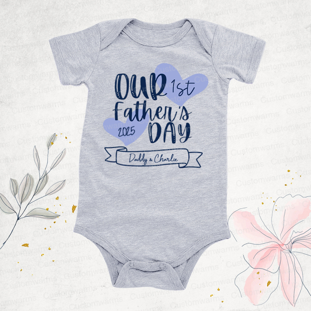 Personalized First Father's Day Daddy and Baby Outfit | CWFamily99