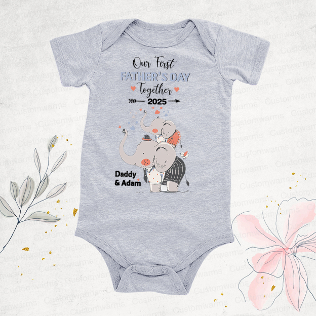 Personalized First Father's Day Daddy and Baby Outfit | CWFamily100