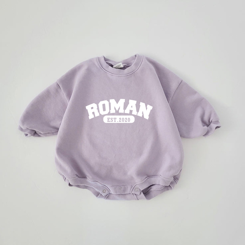 Personalized Embroidery Kids Color Sweatshirt Romper | inRomper18