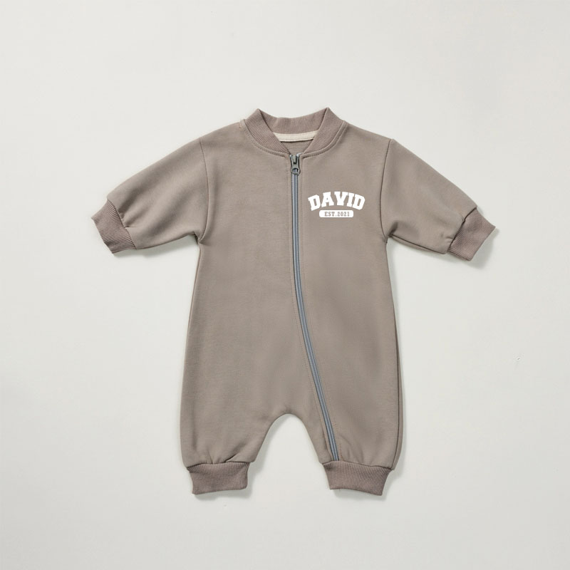 Personalized Kids Cozy Soft Zip Sweatshirt Romper | inRomper19