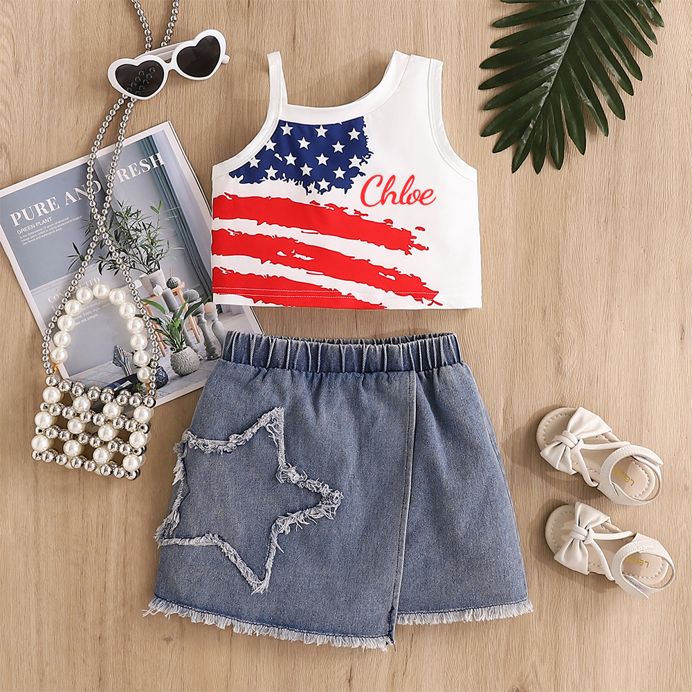 Personalized 4th of July Independence Day Outfit Set | CWBaby226