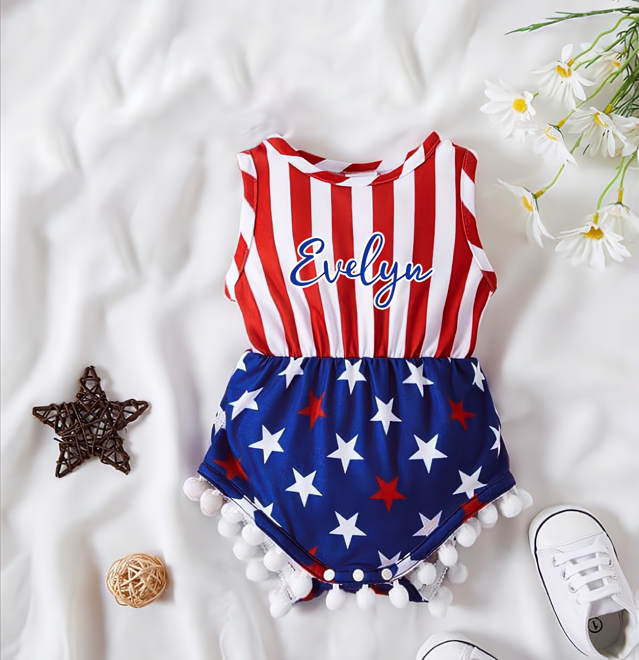 Personalized 4th of July Independence Day Romper | CWBaby230