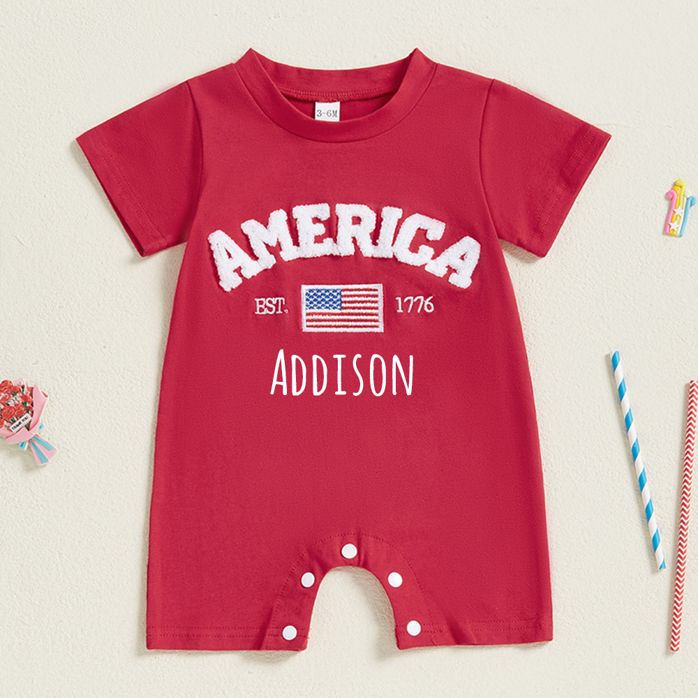 Personalized 4th of July Independence Day Romper | CWBaby248