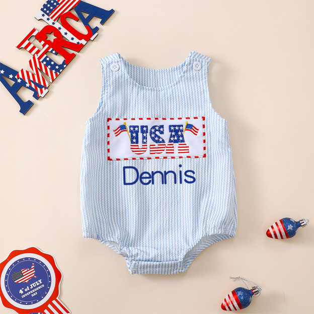 Personalized 4th of July Independence Day Romper | CWBaby250