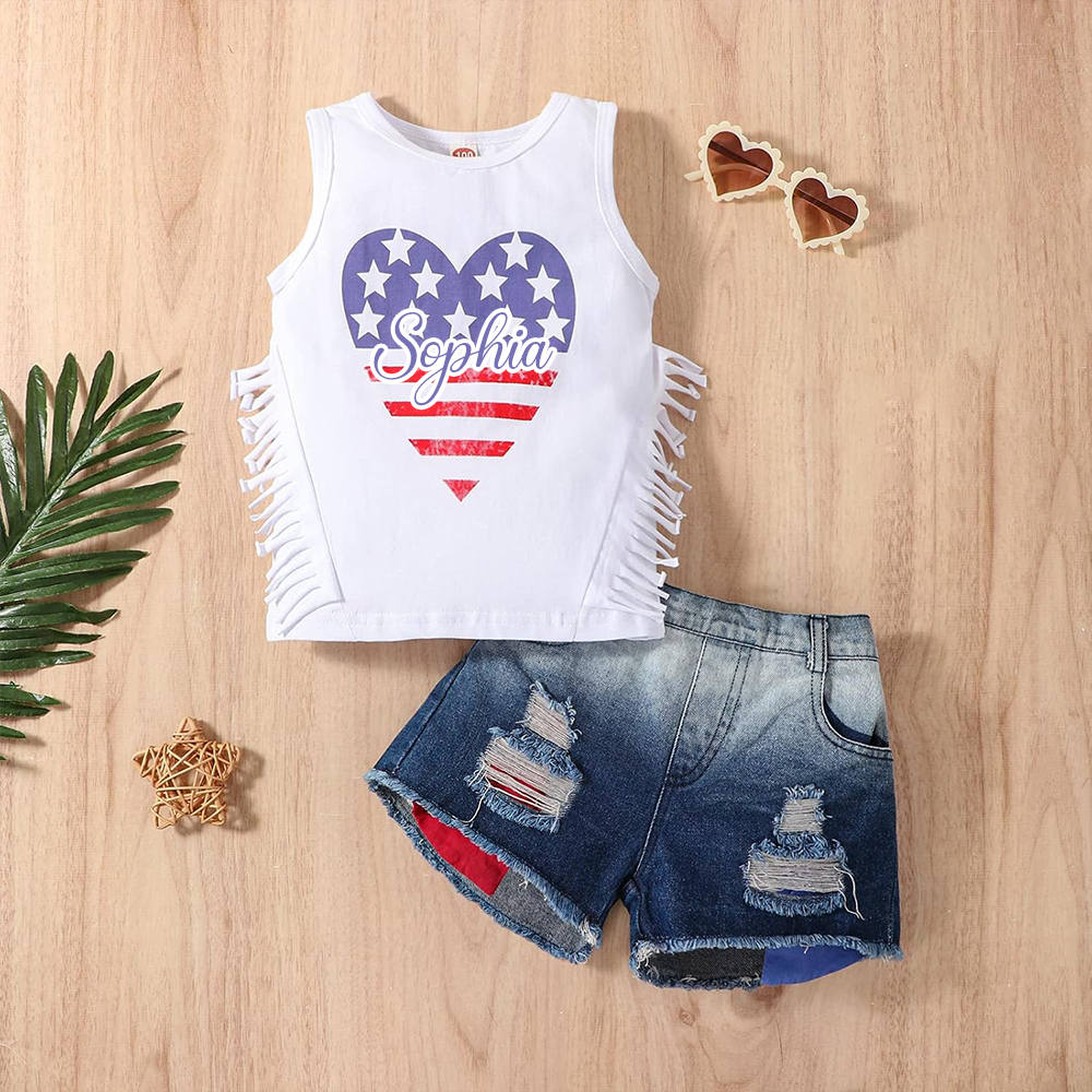 Personalized 4th of July Independence Day Outfit Set | CWBaby253