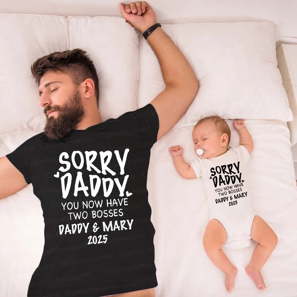 Personalized First Father's Day Daddy and Baby Outfit | CWFamily105