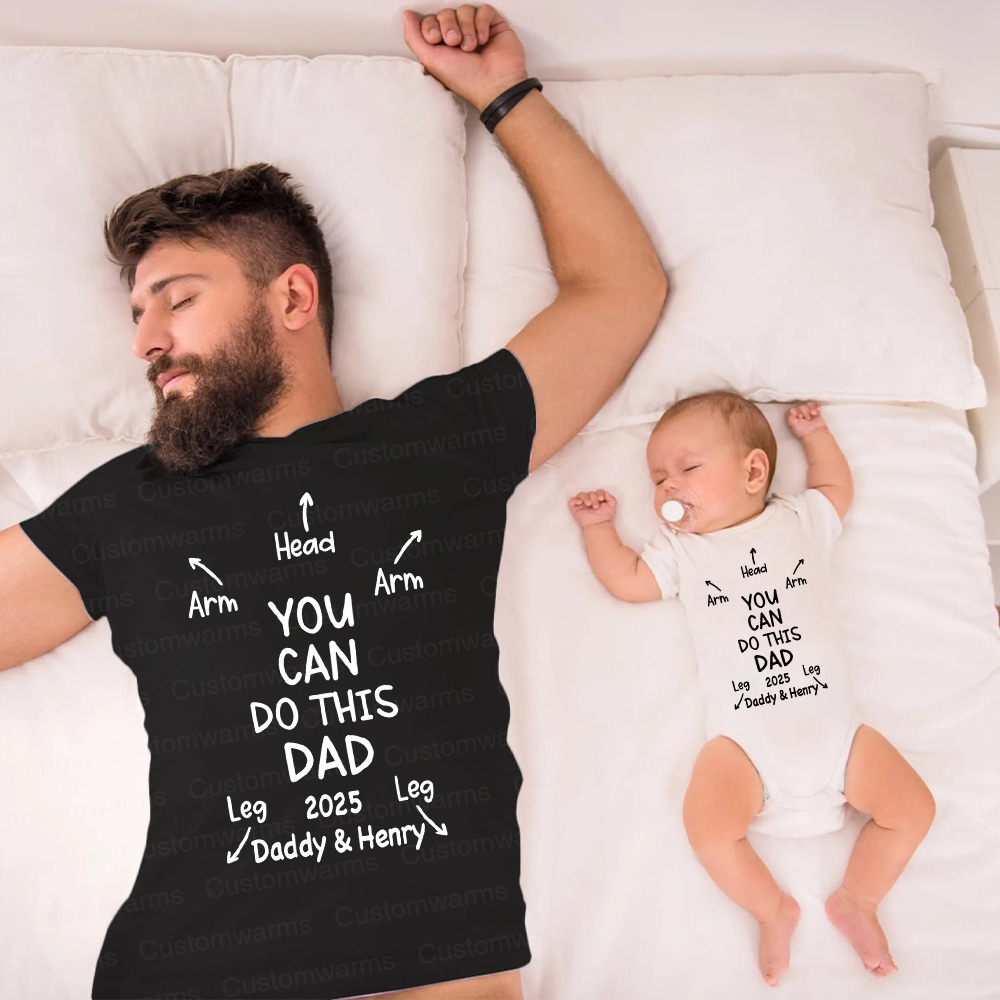 Personalized First Father's Day Daddy and Baby Outfit | CWFamily106
