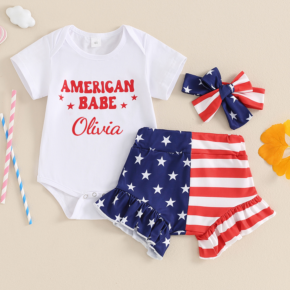 Personalized 4th of July Independence Day Outfit Set | CWBaby256