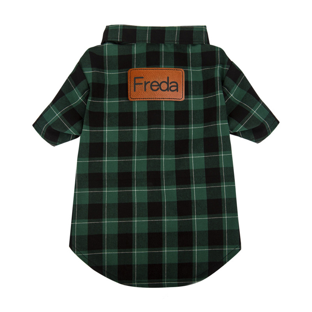 Personalized Leather Patch Pet Shirt | BKPet152