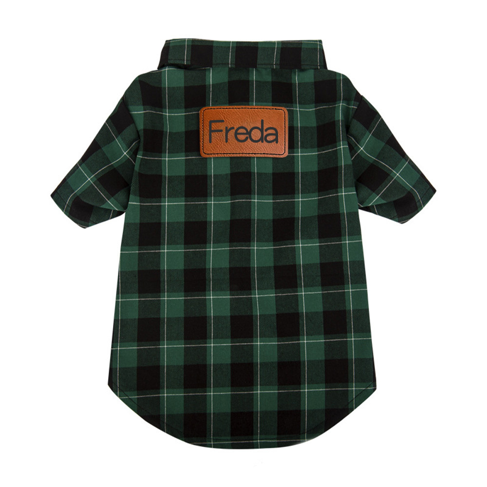 Personalized Leather Patch Pet Shirt | BKPet152