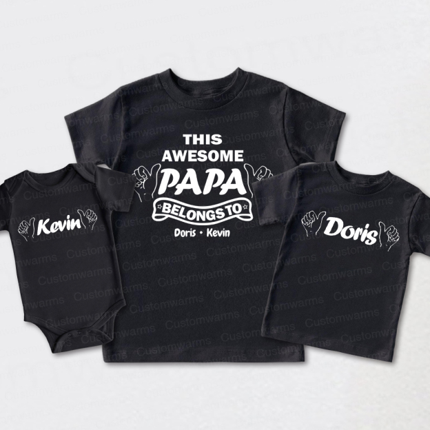 Personalized First Father's Day Daddy and Me Outfit | CWFamily110