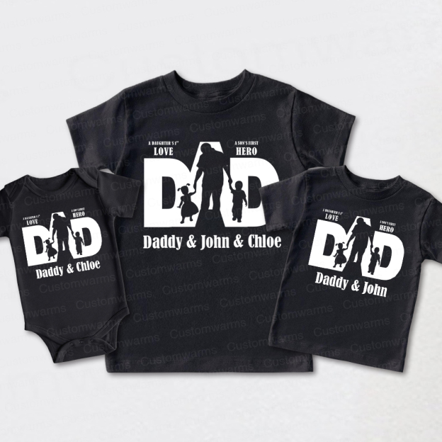 Personalized First Father's Day Daddy and Me Outfit | CWFamily114